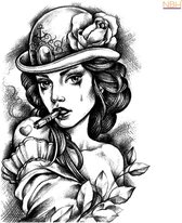 Water overdraagbare Tijdelijke Tattoo: Huilende vrouw 60x105mm