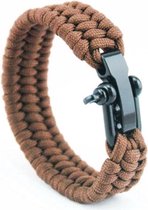 Paracord armband Bruin - RVS verstelbare sluiting