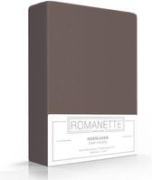 Romanette Luxe Hoeslaken Katoen - Taupe - Maat: 160 x 200