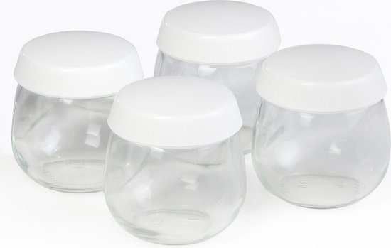 4 glazen potjes met draaideksel (150ml/potje) | bol.com