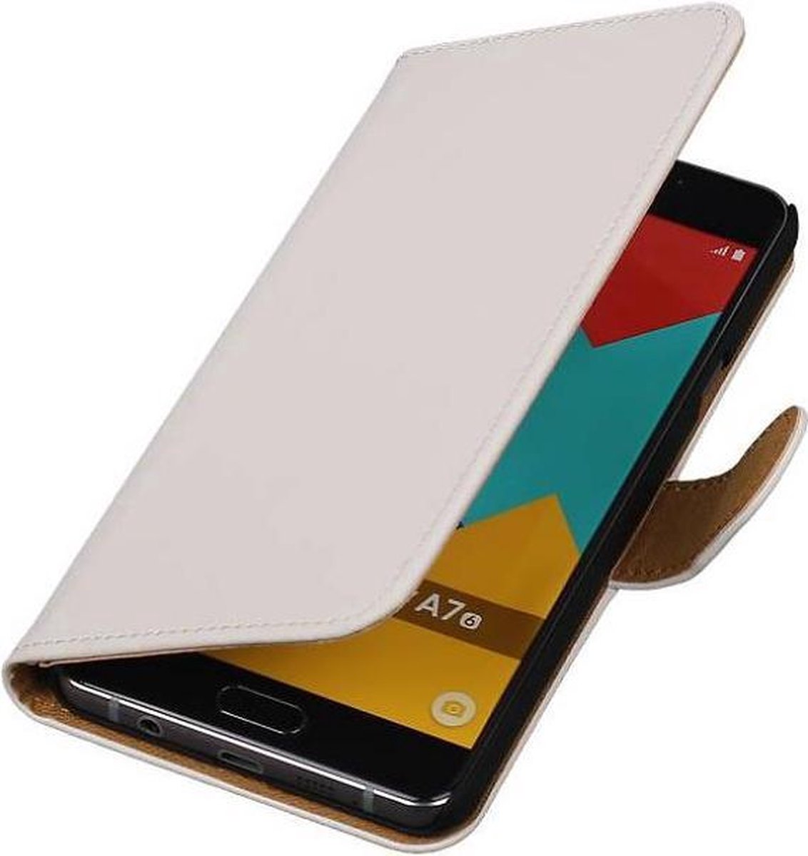Effen Bookstyle Hoes Geschikt voor Samsung Galaxy A7 (2016) A710F Wit