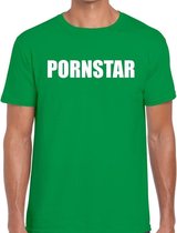 Pornstar tekst t-shirt groen heren M