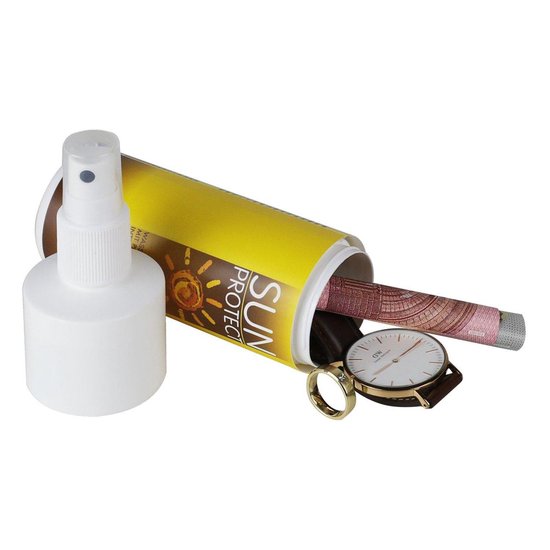 Kameleon geheime kluis  - zonnebrandcrème flacon met geheimvak