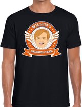 Zwart Koningsdag Willem drinking team t-shirt heren -  Koningsdag kleding 2XL