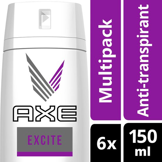 AXE Excite Dry Anti-Transpirant Deodorant - 6 x 150 ml - Voordeelverpakking  | bol.com