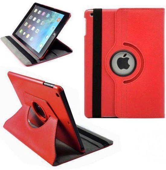 Apple iPad Air 2 Leather 360 Degree Rotating Case Cover Stand Sleep Wake Rood Red