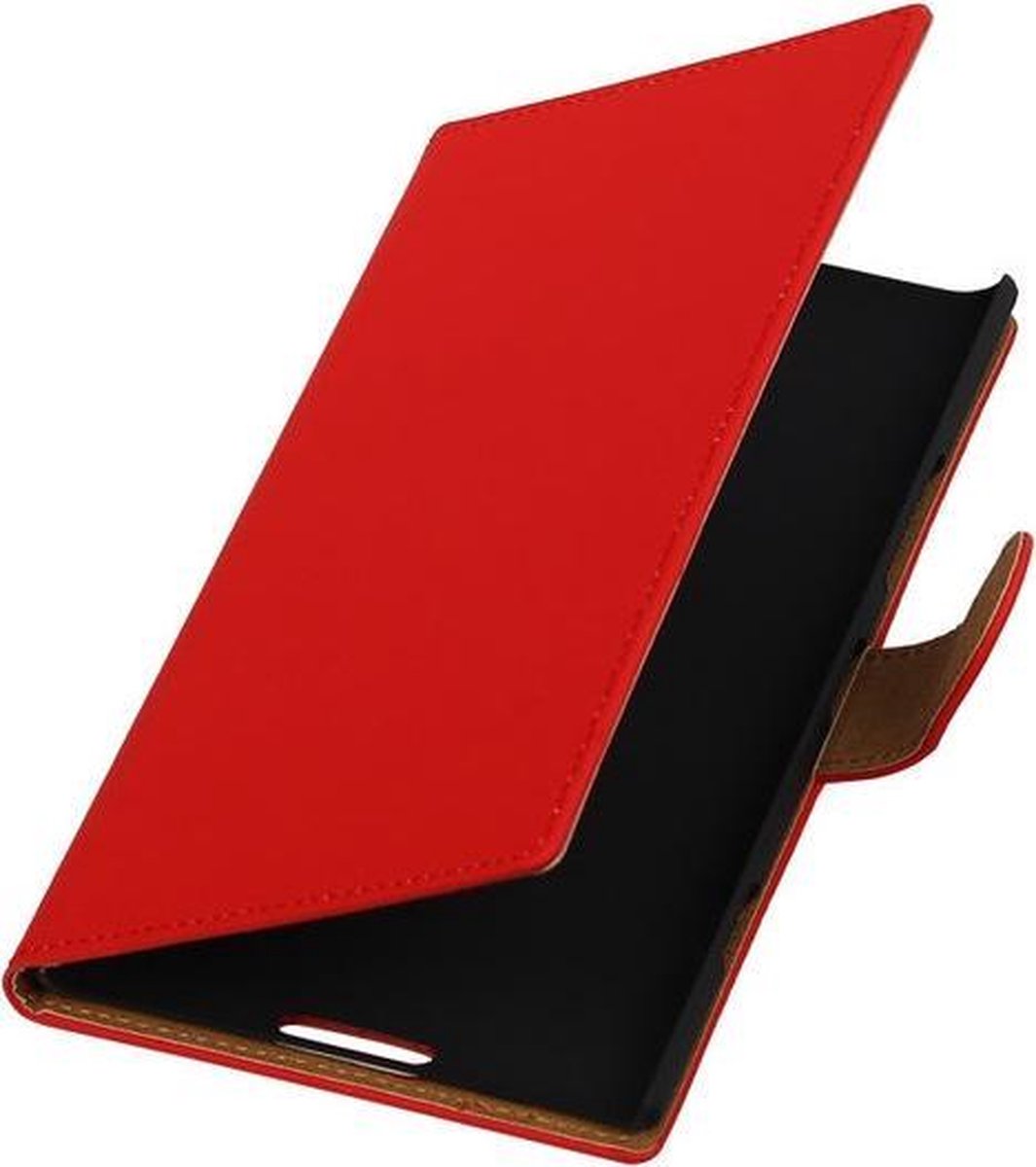 Rood Effen Booktype Nokia Lumia 1520 Wallet Cover Hoesje