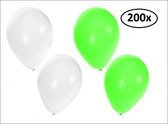 Ballonnen helium 200x groen en wit