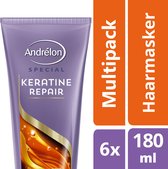 Andrélon Keratine Repair - 6 x 180 ml - 1-Minuut Haarmasker - Voordeelverpakking