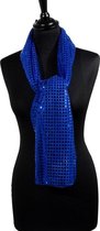 Blauwe pailletten disco sjaal - Blauwe Toppers verkleed/carnaval accessoires