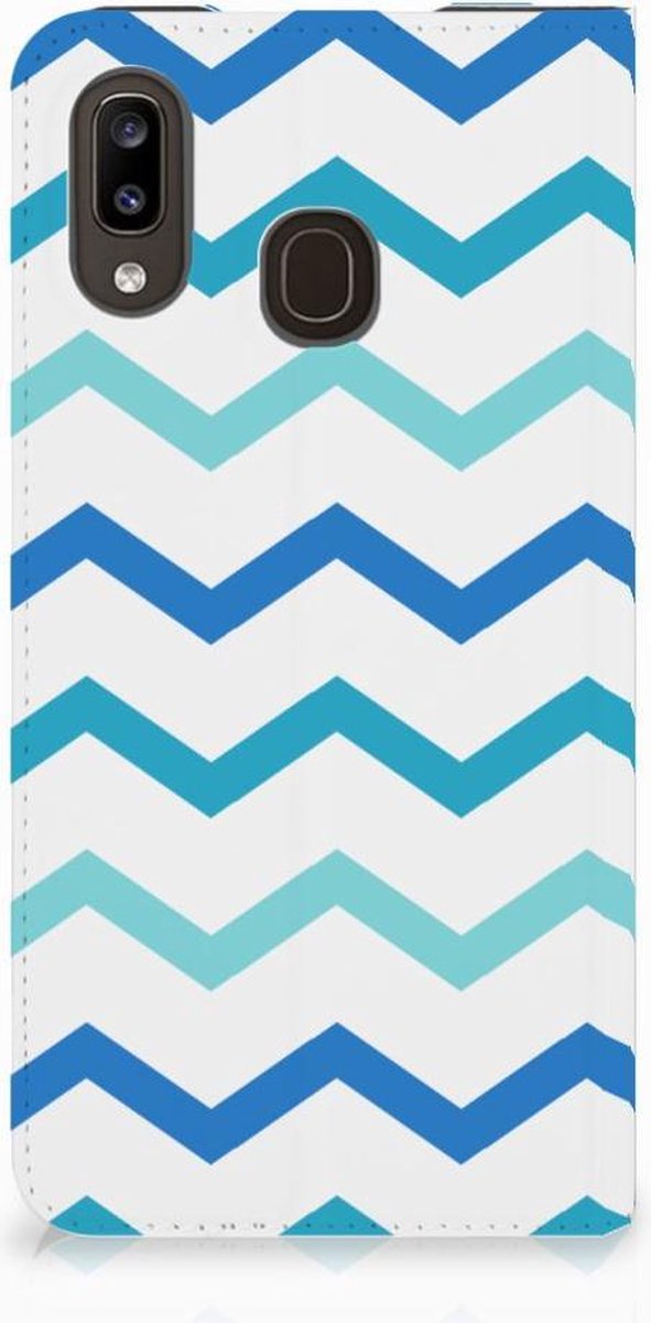 Samsung Galaxy A30 Hoesje met Magneet Zigzag Blauw