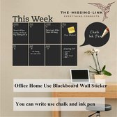 Weekplanner - Weekplanner Krijtbord Sticker / Muursticker / Woonkamer / Slaapkamer / Kinderkamer- Voor Krijtbord / Schoolbord Stift - Kantoor - Ideaal cadeau