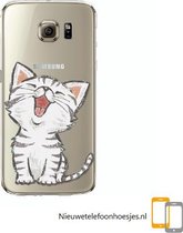 Samsung Galaxy S7 Transparant siliconen cover hoesje (katje)