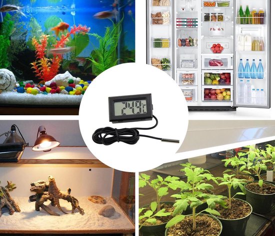 Koelkast Thermometer - Aquarium - Koelkast - Vriezer - Digitale LCD Temperatuurmeter met meetsonde