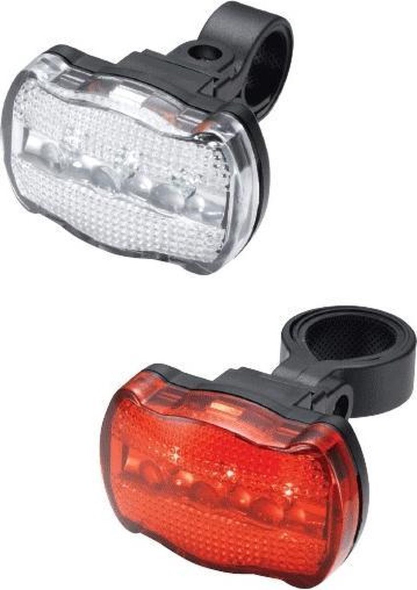 Torch fietslampen set rod / wit 3x LED's per lamp