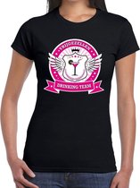 Zwart Vrijgezellen drinking team t-shirt dames M