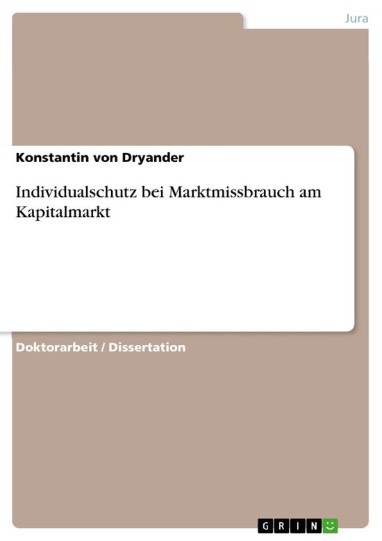 Individualschutz bei Marktmissbrauch am Kapitalmarkt - cover