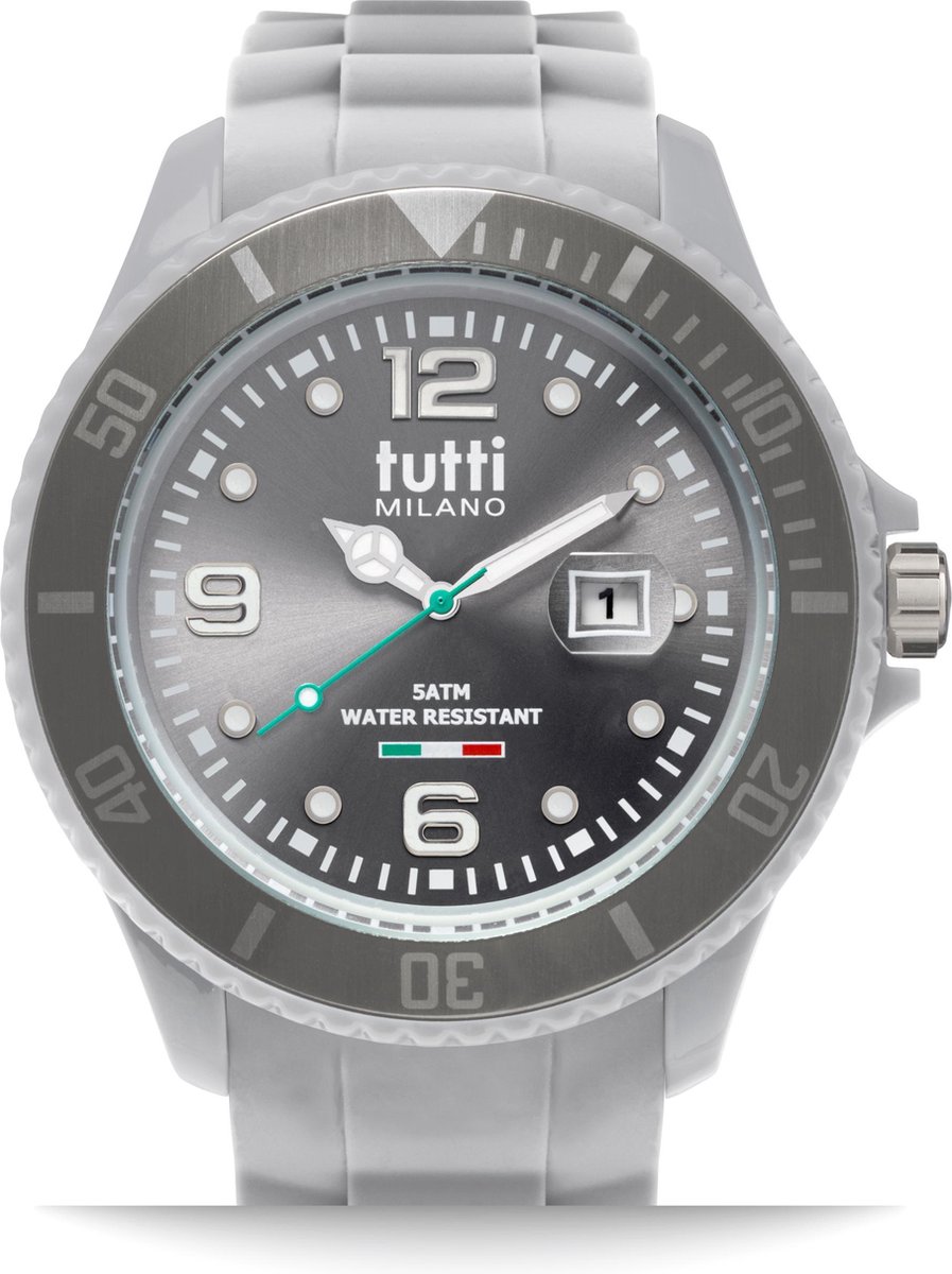 Tutti Milano TM001GY- Horloge - 48 mm - Grijs - Collectie Pigmento