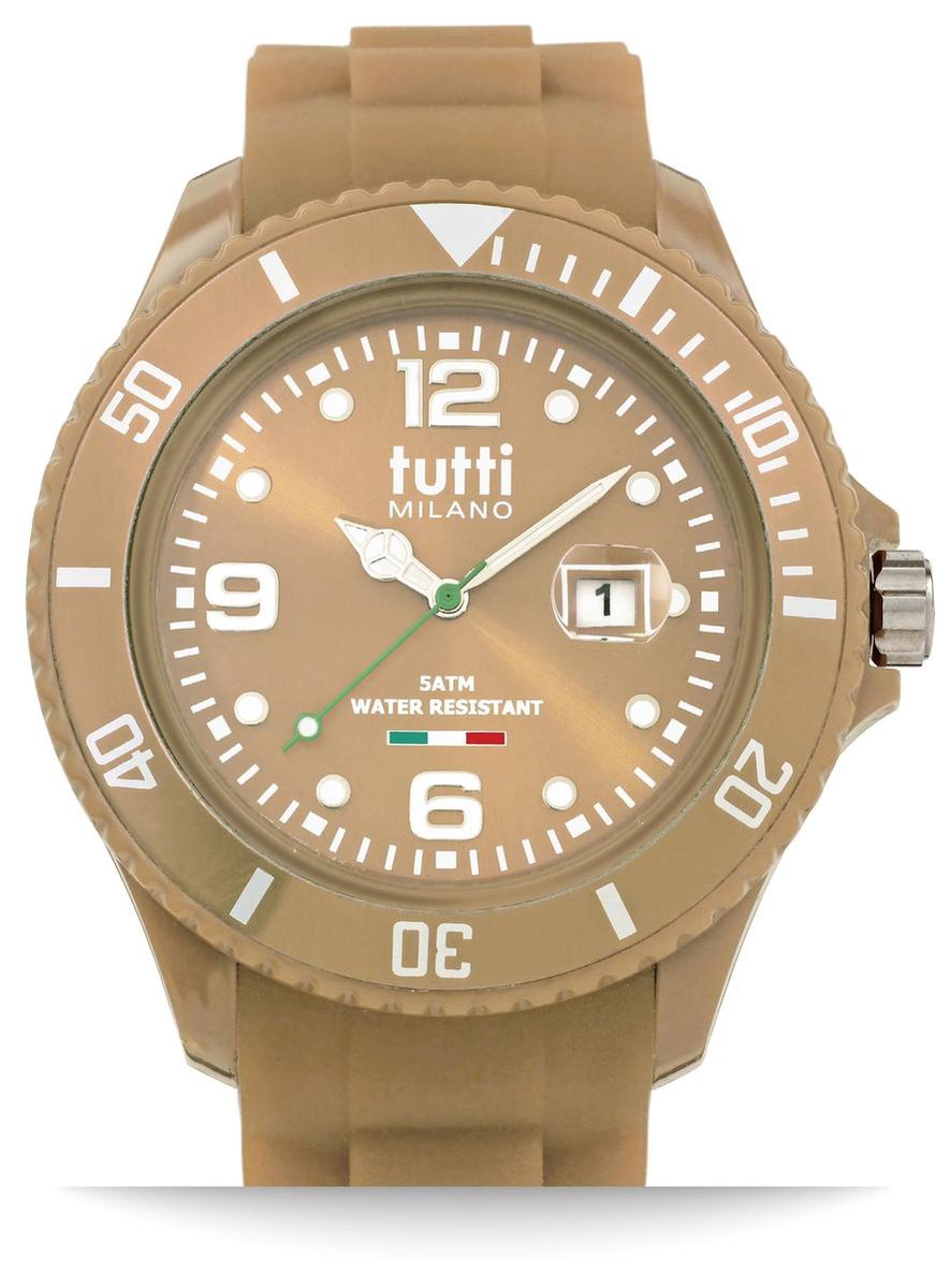 Tutti Milano TM001TA- - Horloge - 48 mm - Taupe - Collectie Pigmento