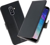 Zwart booktype wallet case Hoesje voor Samsung Galaxy A6 Plus 2018