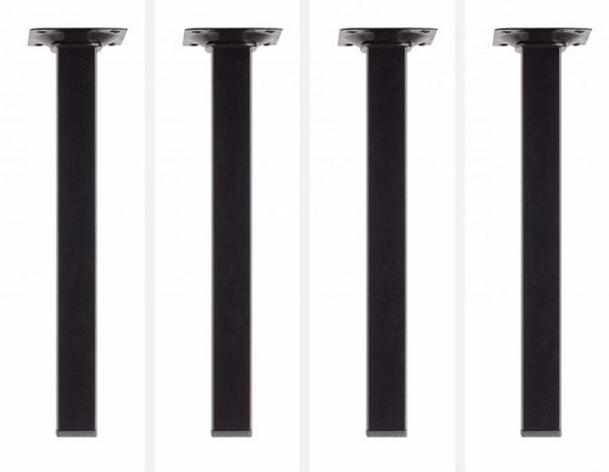 Weiland Trouwens Exclusief Set - 4 stuks - Meubelpoten - zwart - vierkant - 25 cm - 25x25mm | bol.com
