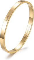 Fashionthings Bangle Love - Dames - 316 Stainless Steel, 18K Gold Plated - 6 mm