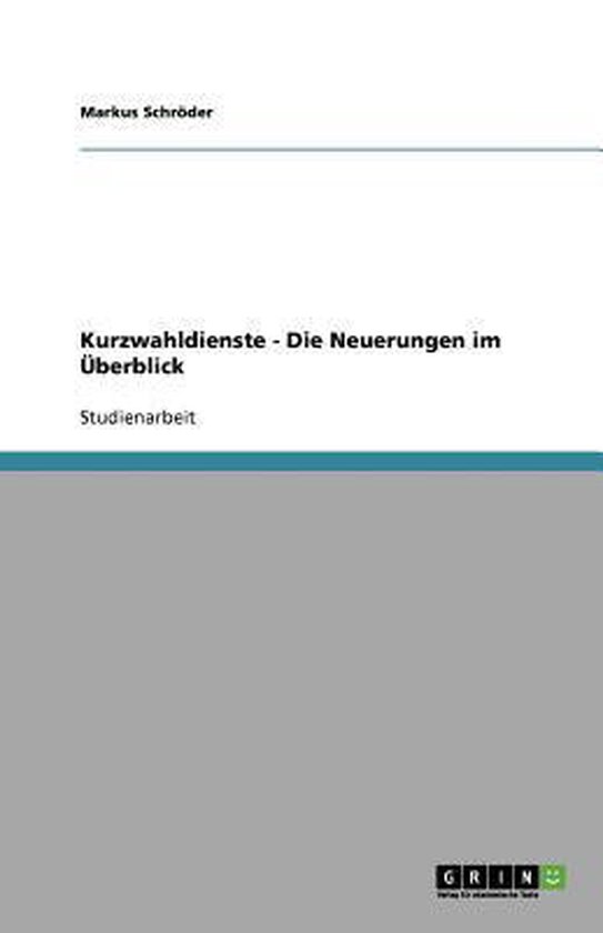 Kurzwahldienste - Die Neuerungen im UEberblick - cover