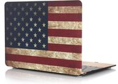 Macbook Case voor Macbook Pro Retina 15 inch - Laptoptas - Hard Case - Retro Amerikaanse Vlag