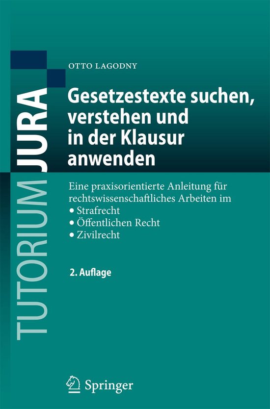 Tutorium Jura - Gesetzestexte suchen, verstehen und in der K ... - cover
