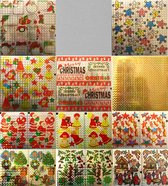 Kerst Holografische Knip Stickervellen - 60 Vellen - 12 verschillende - Gebruik ze voor op kado's, kaarten of fotoalbums