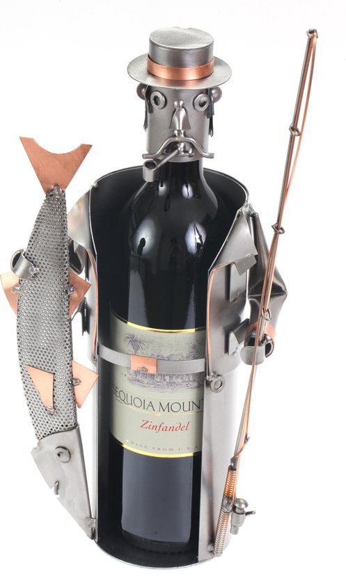 Figurine poisson pêcheur porte-bouteille de vin - Moermannetje Pêche cadeau  figurine... | bol.com