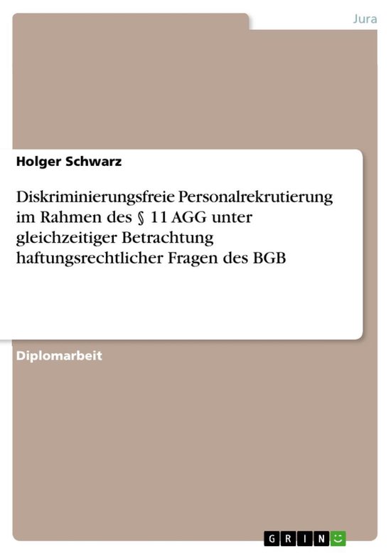 Diskriminierungsfreie Personalrekrutierung im Rahmen des §  ... - cover