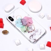 iPhone XR (6,1 inch) - hoes, cover, case - TPU - Marmer - 6-hoek