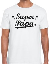 Super papa cadeau t-shirt wit voor heren XL