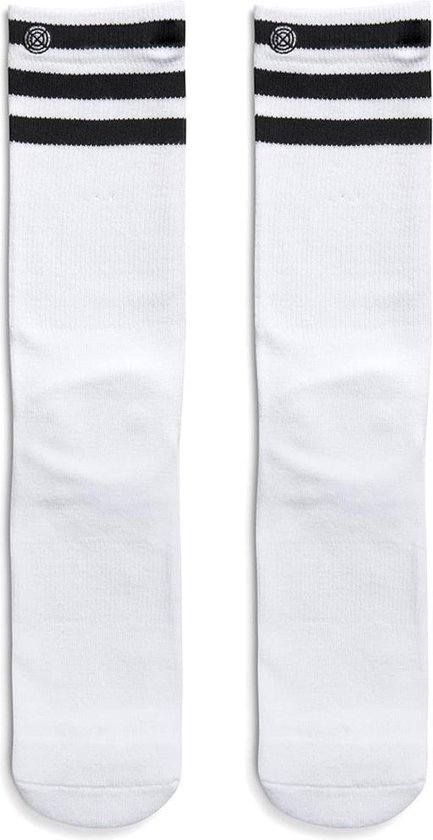 XPOOOS Witte Sokken met Zwarte Streep US Stripes 80000-100 2-Pack - Wit -  Unisex -... | bol