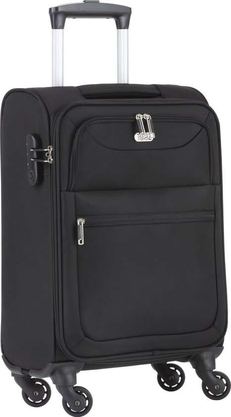 De Vuiligheid draad TravelZ Handbagagekoffer Soft - 55cm nylon handbagage trolley - Zwart |  bol.com