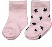 80/86 - Dirkje set van 2 paar sokken Roze/Zwart Maat 2 (12-18 maanden)