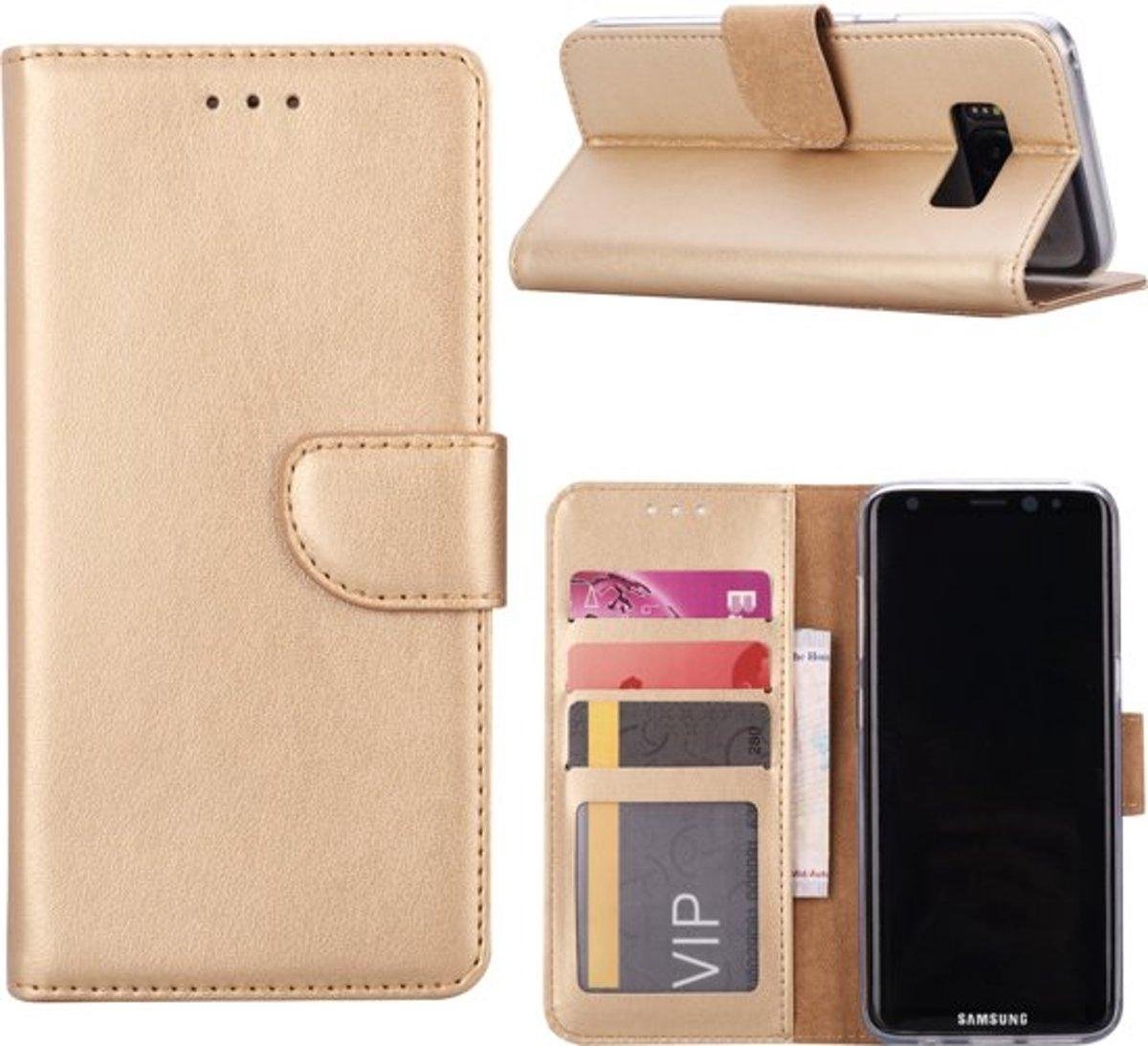 Telefoonhoes Geschikt voor: Samsung galaxy J3 2017 portemonnee hoesje - Goud