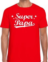 Super papa cadeau t-shirt rood voor heren S