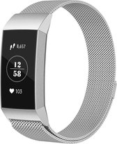 Milanese Horloge Band Geschikt Voor Fitbit Charge 3 Zilver