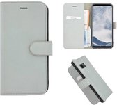 Pearlycase® Echt Leder Portemonnee Wallet Bookcase Tpu Hoesje voor Samsung Galaxy S8 Plus - Witgroen
