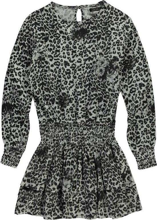 LEVV jurk Darleen black leopard