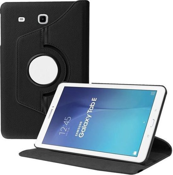 SMH Royal - Geschikt voor Samsung Galaxy Tab E 9.6 inch SM - T560 / T561 Tablet Case met 360° draaistand Cover / Hoes  - Zwart