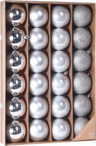 Noname Kerstballen 60 mm set 24 stuks zilver