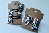Leopard | Luipaardprint Wit Speldjes Klik-Klak en Alligator Clip | Baby Meisje Kind Dames Twinning | Set van 3