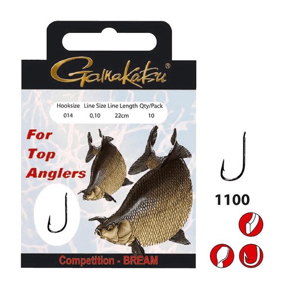 GAMAKATSU HOOK BKS-1100B BREAM 22CM COMP Lijn: 0.12 Haak:14 van Gamakatsu — afbeelding 3