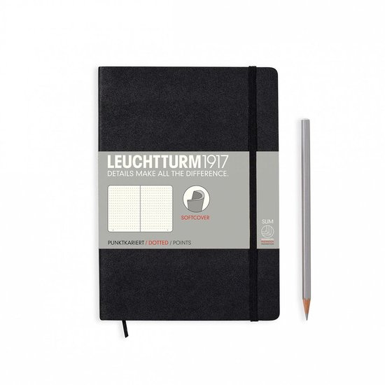 Leuchtturm1917 Notitieboek Medium – Softcover – Puntjes – Zwart