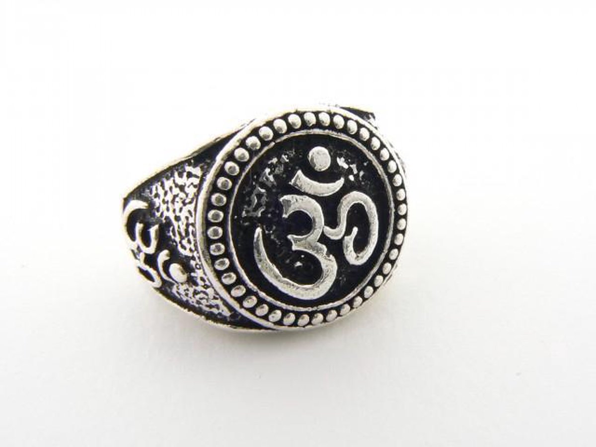 Zware zilveren ring met ohm-tekens - maat 19