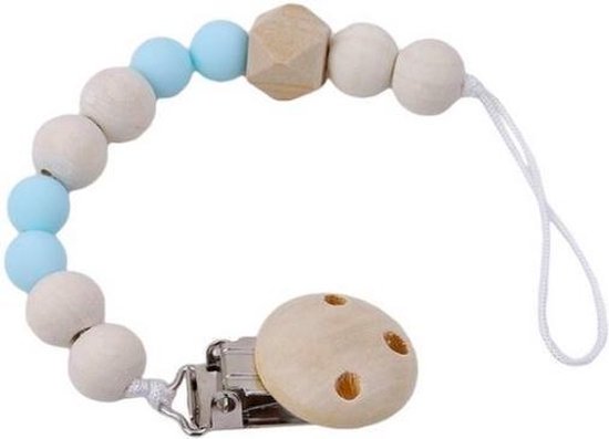 Babygifts4you-Speenkoord - Speen - Koord - Kralen - Hout - Blauw