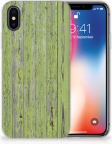 TPU-siliconen Hoesje Geschikt voor iPhoneX/10 | Xs Design Green Wood